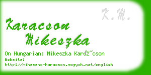 karacson mikeszka business card